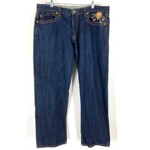 Azzure Voodoo Collection Wide Leg Dark Blue Wash Men's Blue Jeans Size 40